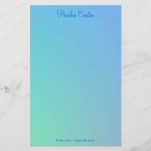 Papeterie Vert Aqua Bleu Ombre Doux