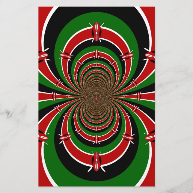 Papeterie Vibrant Kenya Vision : Drapeau kényan en miroir (Devant)