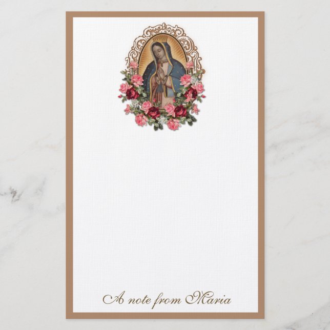 Papeterie Vierge catholique Marie Rose de Guadalupe (Devant)