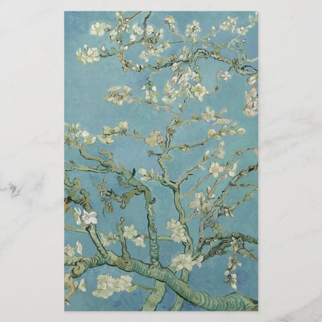 Papeterie Vincent Van Gogh Ammond Blossom Floral Peinture (Devant)