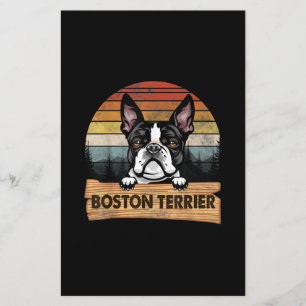 Papeterie Vintage Boston Terrier Funny Retro Amoureux des ch