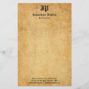 Papeterie Vintage Calligraphié Monogramme Modèle Élégant