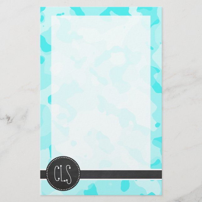 Papeterie Vintage Chalkboard; Camo Celeste; Camouflage (Devant)