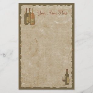 Papeterie vintage de bouteilles de vin