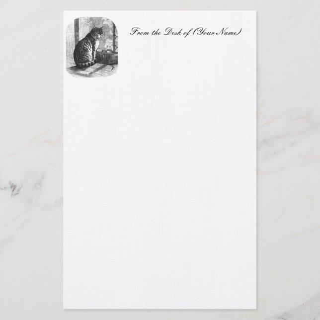 Papeterie vintage d'illustration de chat (Devant)