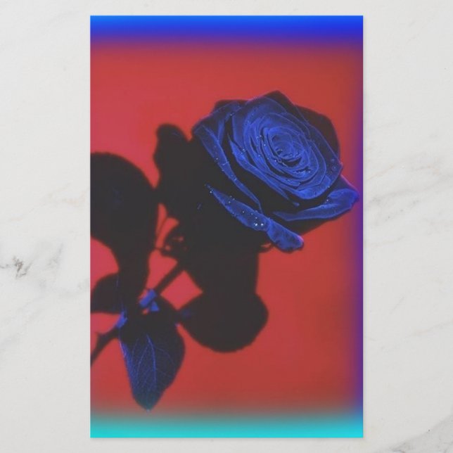 Papeterie Vintage Royal Blue Rose Stationnaire (Devant)