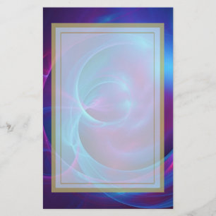 Papeterie Violet bleu et rose Cosmique Tourbillonnant fracta