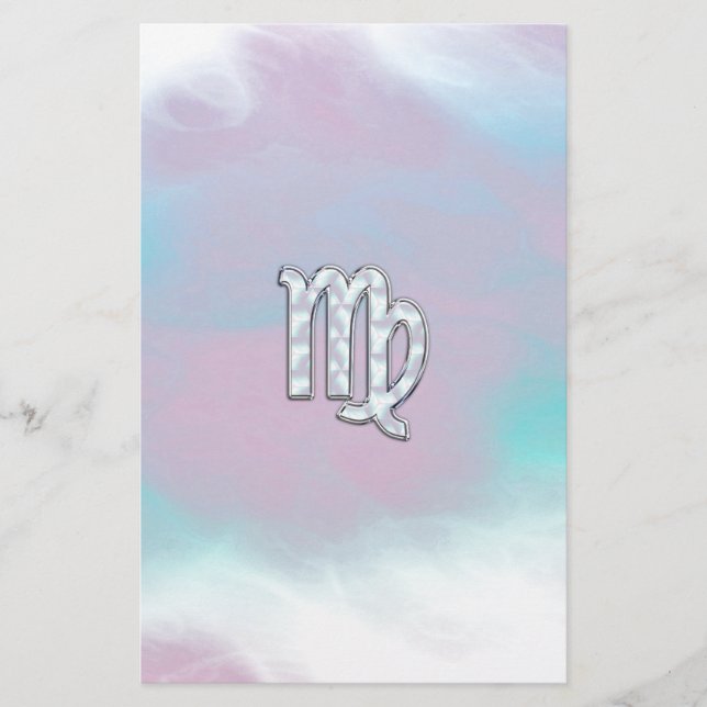 Papeterie Virgo Zodiac Connexion Pastels Style Nacre Imprime (Devant)