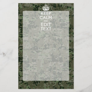 Papeterie Votre texte Camouflage numérique Vert olive Conser