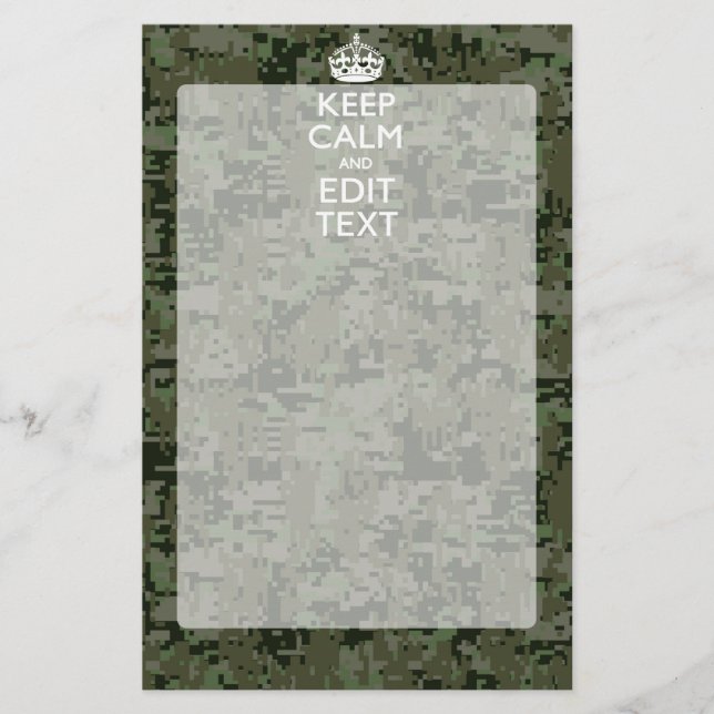 Papeterie Votre texte Camouflage numérique Vert olive Conser (Devant)