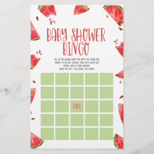 Papeterie Watermelon Pink Green Baby shower Jeu