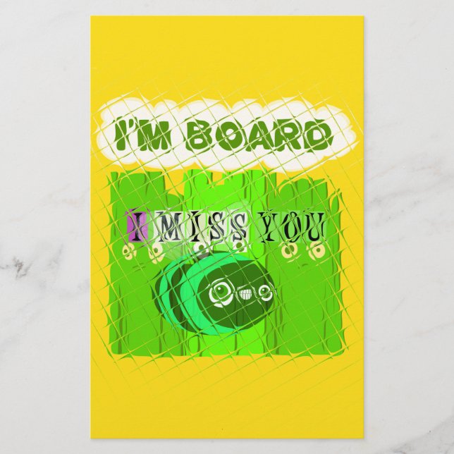 Papeterie Whimsical Bored, mais la pensée de vous (Devant)