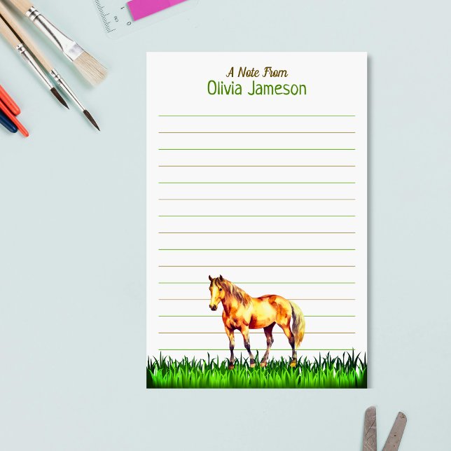 Papeterie Whimsical Kid's Name HORSE Lined Stationery (Whimsical Kid's Name HORSE Lined Stationery)