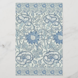 Papeterie William Morris Beau motif floral, bleu, rose