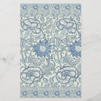 Papeterie William Morris Beau motif floral, bleu, rose