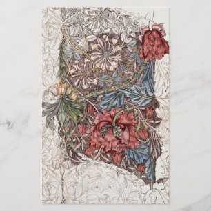 PAPETERIE : WILLIAM MORRIS : HONEYSUCKLE +TULIP