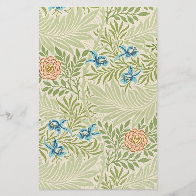 Papeterie William Morris Larkspur Motif floral (Devant)