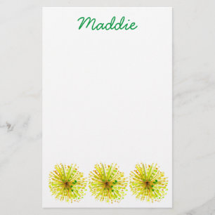 Papeterie Yellow wildflower dandelion watercolor flower