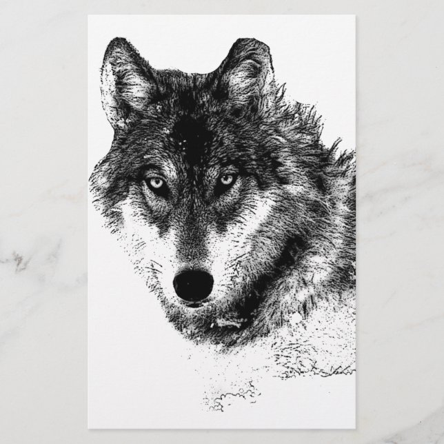 Papeterie Yeux de loup inspirants noir blanc (Devant)