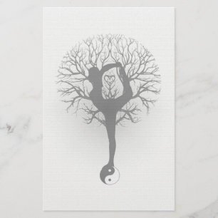 Papeterie Yin Yang, arbre de la vie, femmes, yoga