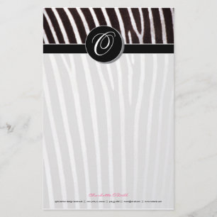 Papeterie zèbre ; monogramme noir