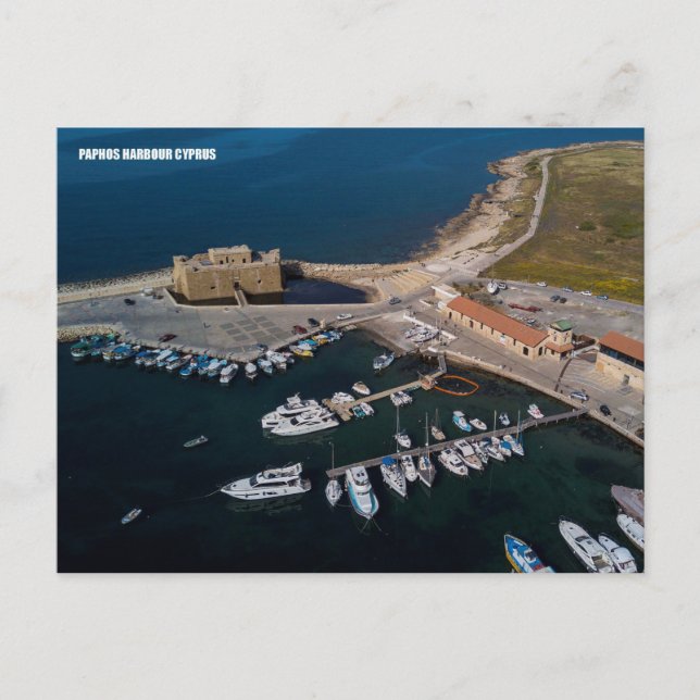 Paphos Burg Postcard mittelalterlicher Festhafen Postkarte (Vorderseite)