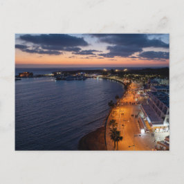 Paphos direkt am Meer und Hafen nachts Postkarte