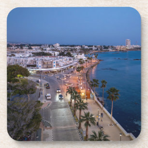 Paphos-Küste am Abend - Foto mit Drohne Getränkeuntersetzer