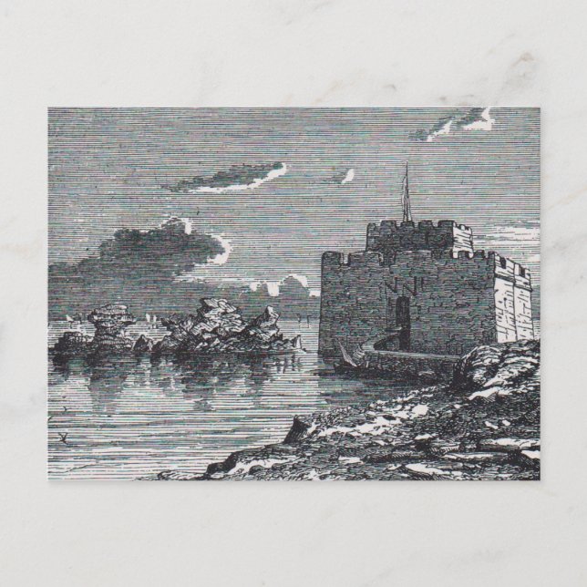 Paphos mittelalterliche Festung Gravur aus dem 19. Postkarte (Vorderseite)