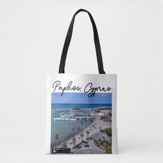 Paphos Seafront view Hafen und Schloss Tasche (Vorderseite)