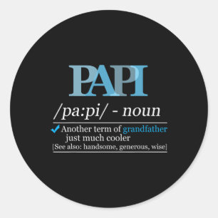 Papi Funny Grandpa Vater Vatertag Weihnachten Runder Aufkleber