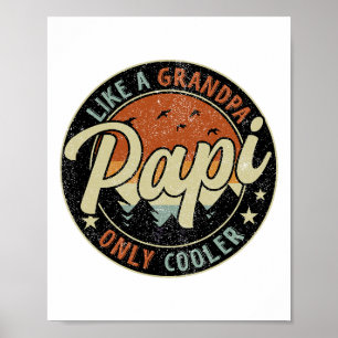 Papi wie ein Großvater nur Cooler Vintager rückwär Poster