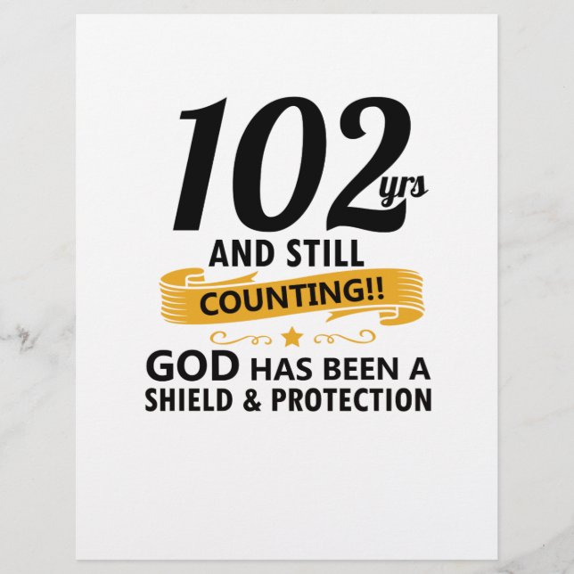 Papier 102 ans et toujours en cours d'anniversaire (Devant)