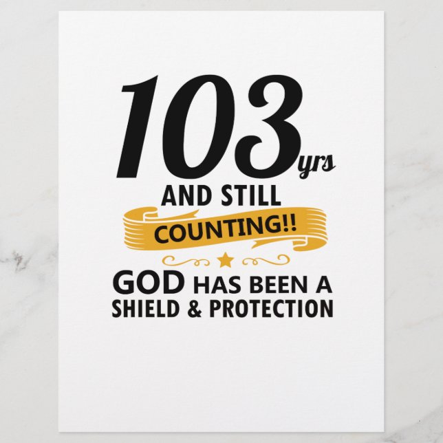 Papier 103 ans et toujours en cours d'anniversaire (Devant)