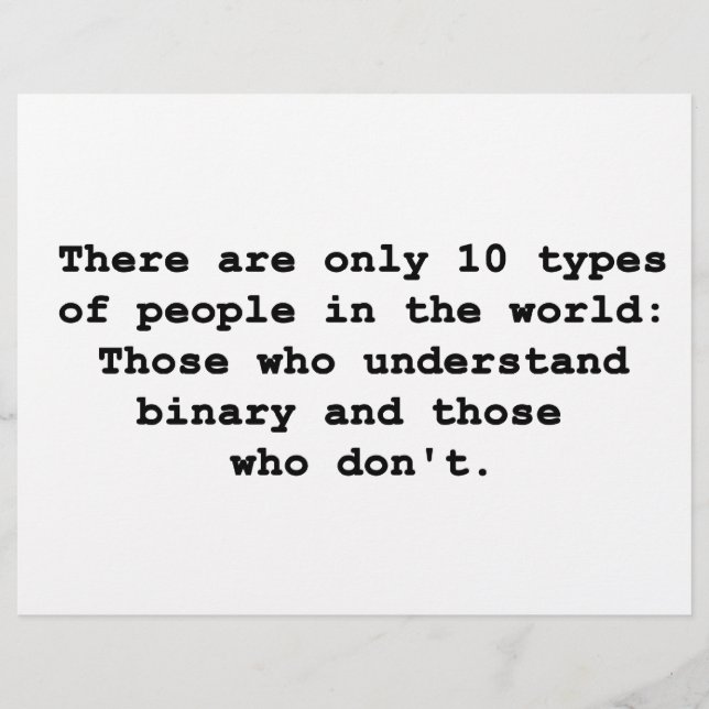 Papier 10 Types de personnes (Devant)