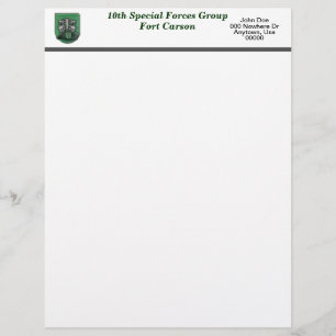 Papier 10e force spéciale fort Carson vétérans flash Let