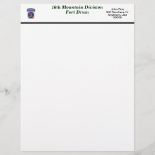 Papier 10th Mountain Division Fort Drum - Anciens combatt
