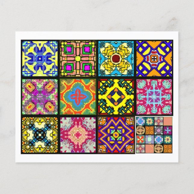 Papier 12 Carreaux différents pour le thé - Pliage à l'or (Devant)