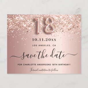 Papier 18e anniversaire rose or blush enregistrer la cart