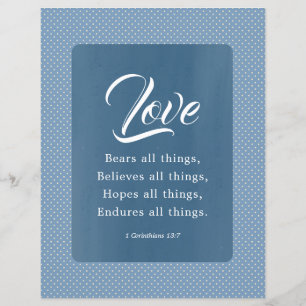 Papier 1 Corinthiens 13:7 L'amour supporte tout