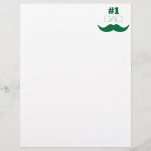 Papier #1 Papa Moustache verte - Numéro Un