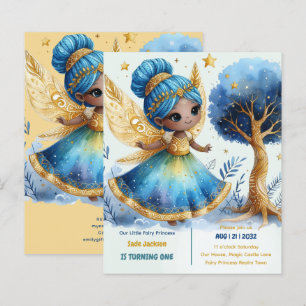 Papier 1er Anniversaire Petite Fée Princesse Africaine ON