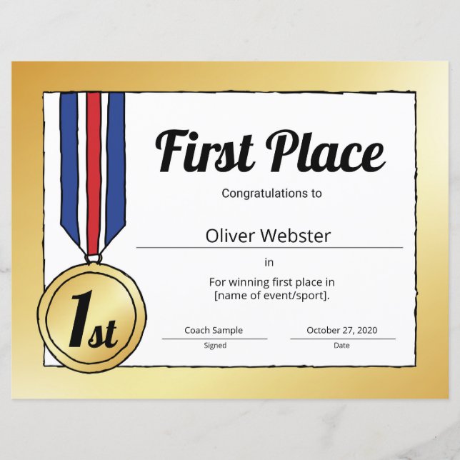 Papier 1er Certificat de sport (Devant)