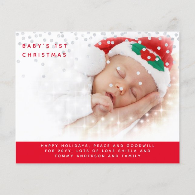 Papier 1er Noël de bébé PHOTO Lettre de bilan de l'année (Devant)