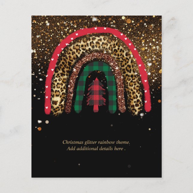 Papier 2021 Personnalisé Noël arc-en-ciel Parties scintil (Dos)