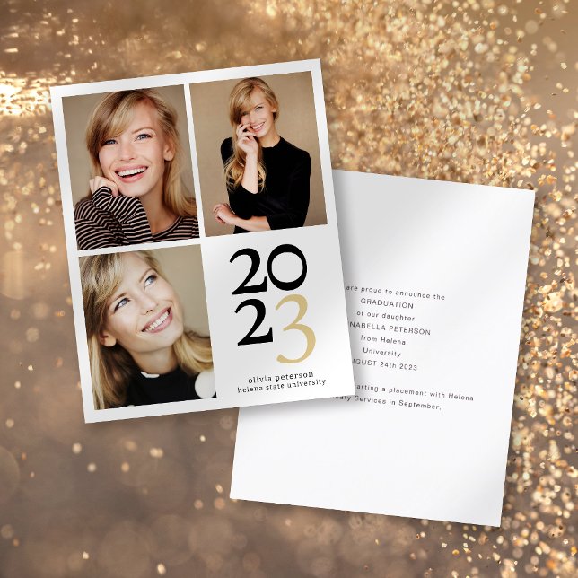 Papier 2023 3 Faire-part d'obtention d'un diplôme photo (Créateur téléchargé)