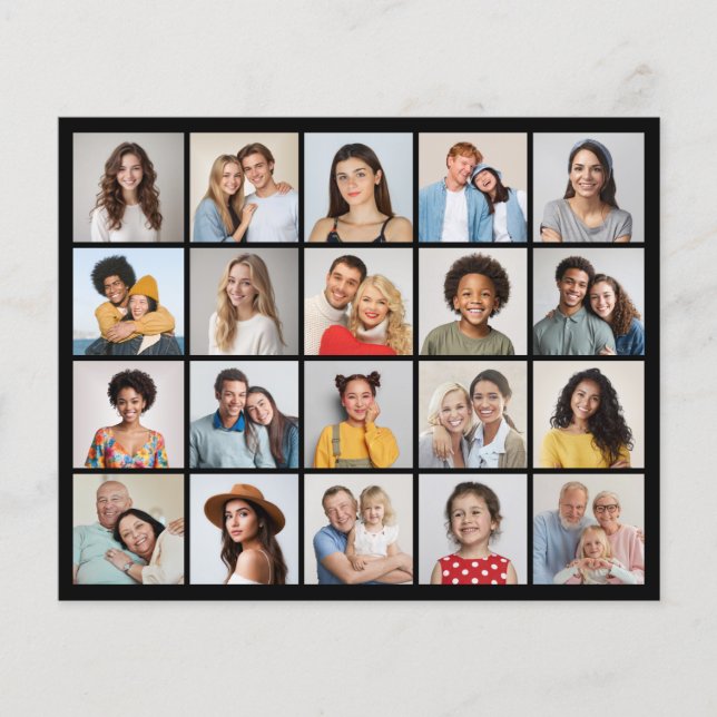 Papier 20 Photo Collage de couleur modifiable Carte/feuil (Devant)