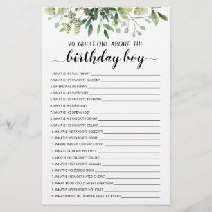 Papier 20 Questions À Propos Du Jeu Modifiable Pour Enfan