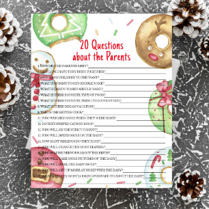 Papier 20 Questions sur le jeu de baby shower des parents