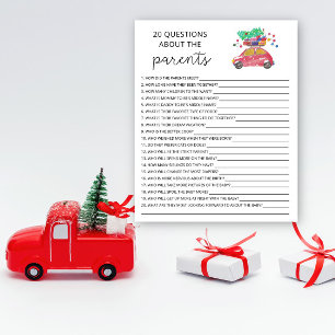 Papier 20 Questions sur le jeu de baby shower Parents